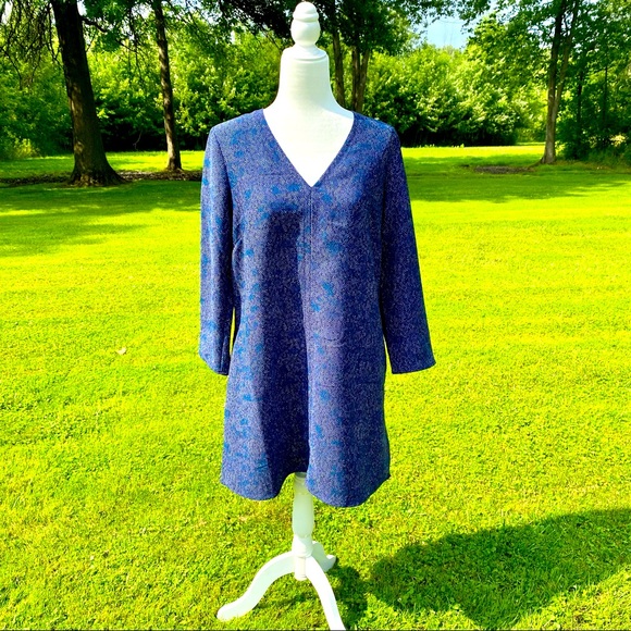 Gap Blue Dotted Shift Dress with Pockets, Sz Sm - Picture 4 of 10